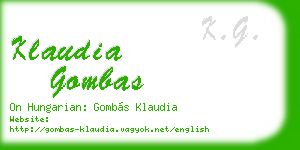 klaudia gombas business card