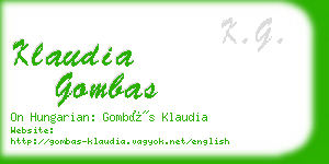 klaudia gombas business card